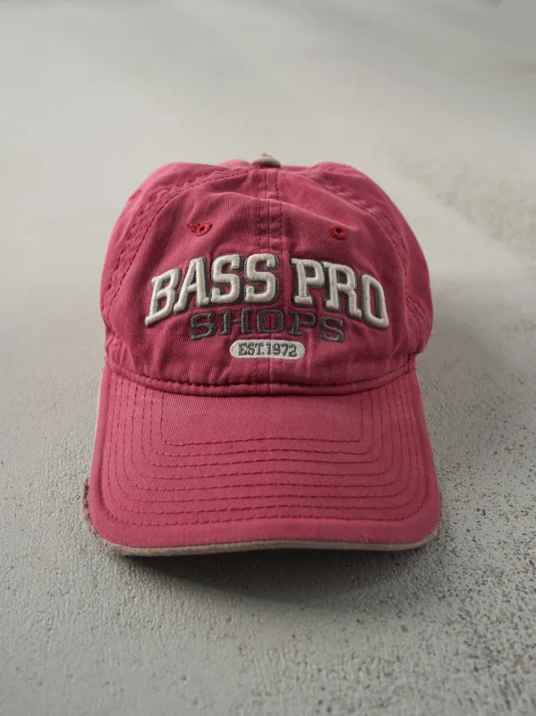 Vintage Y2K Faded Red Bass Pro Shops Strap Back Hat sold by Rebalance Vintage