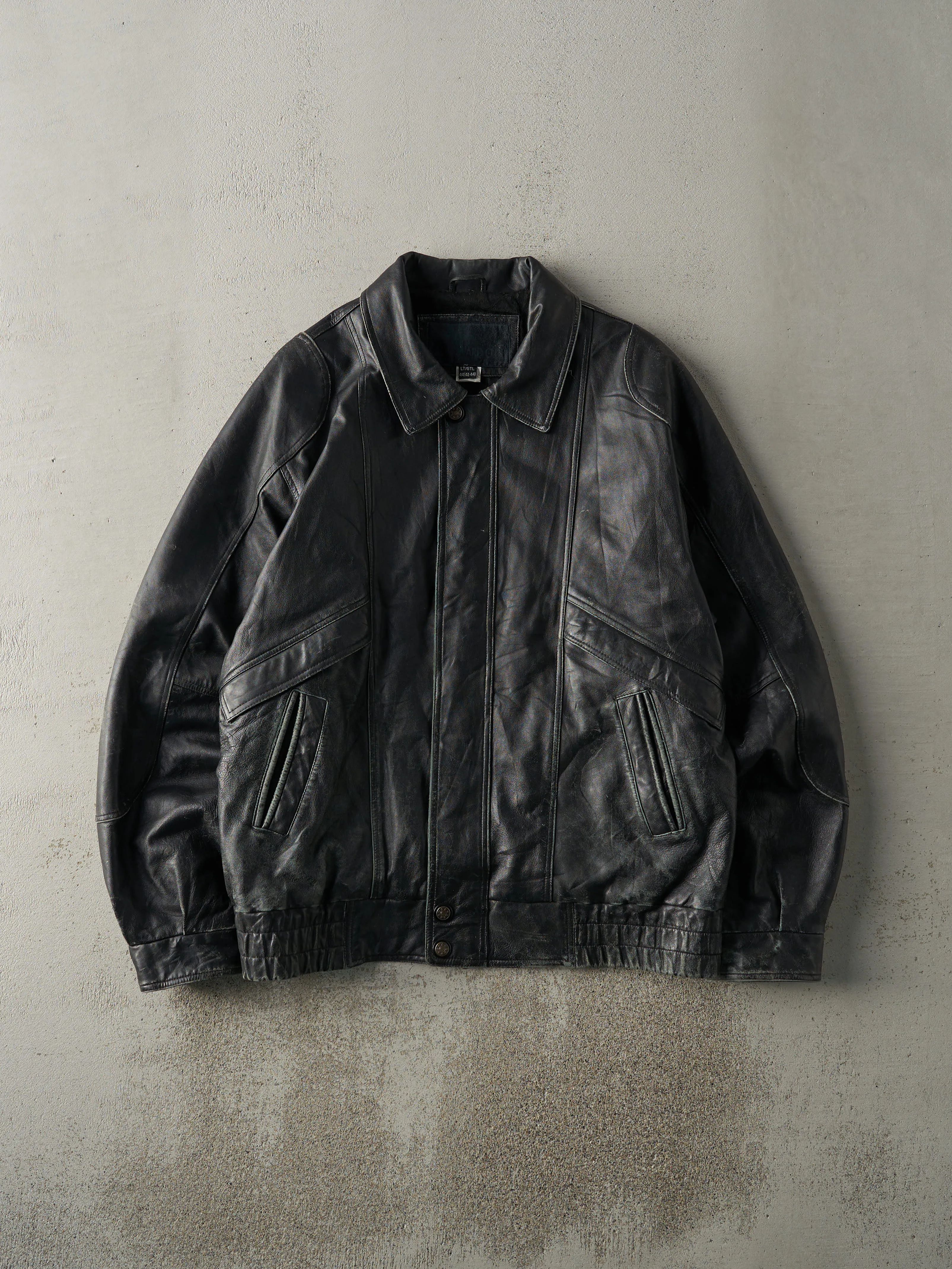 Vintage 90s Black Leather Jacket (L) | Parallel