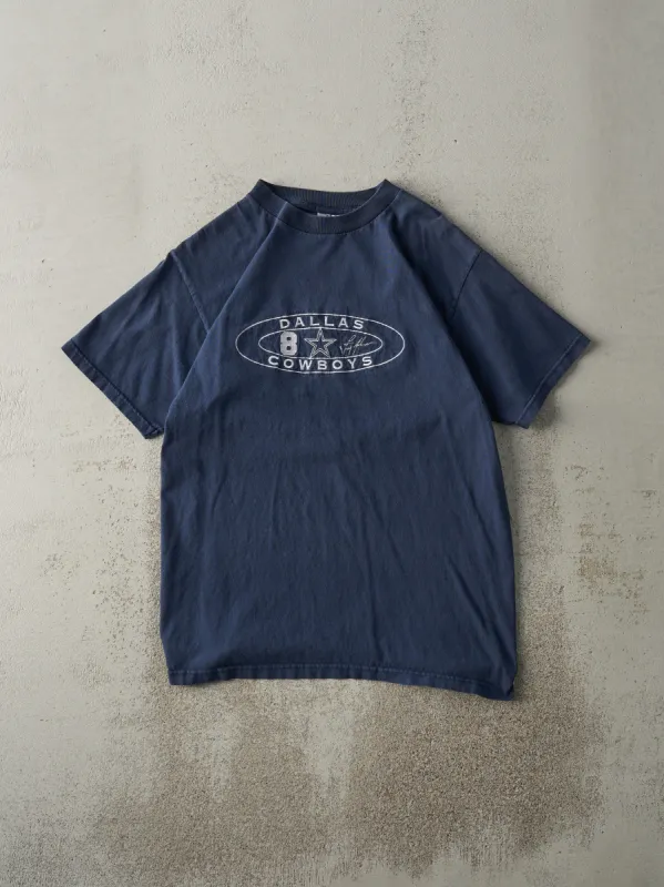 Vintage 90s Navy Blue Embroidered Dallas Cowboys #8 Tee (S/M) sold by Rebalance Vintage