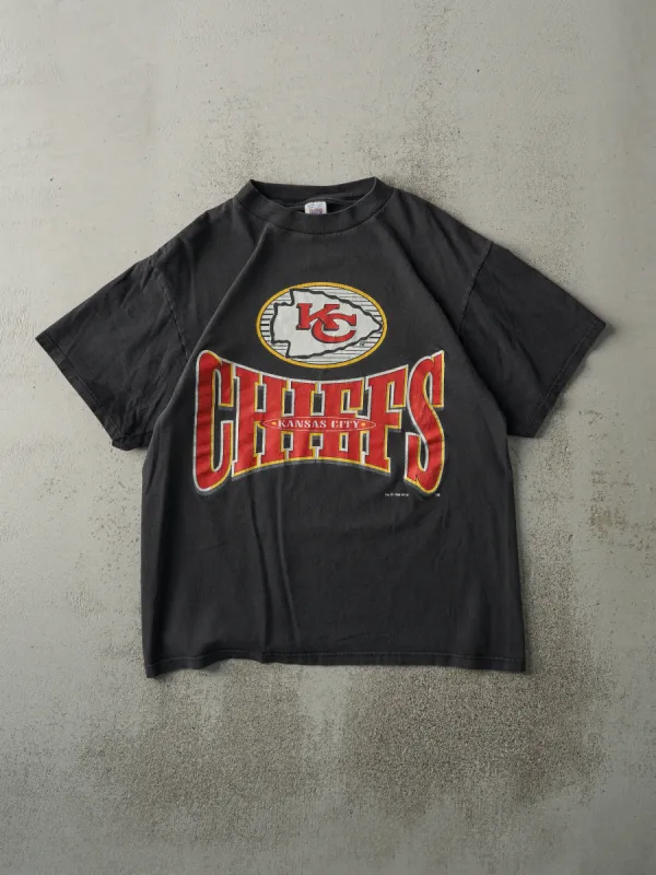 Vintage 96' Faded Black Kansas City Chiefs Tee (M) sold by Rebalance Vintage