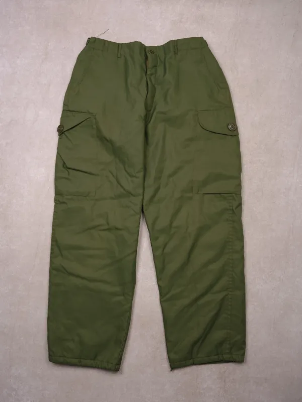 Vintage 80s Green Army Frontenac Insulated Nylon Pants (32x32) sold by Rebalance Vintage