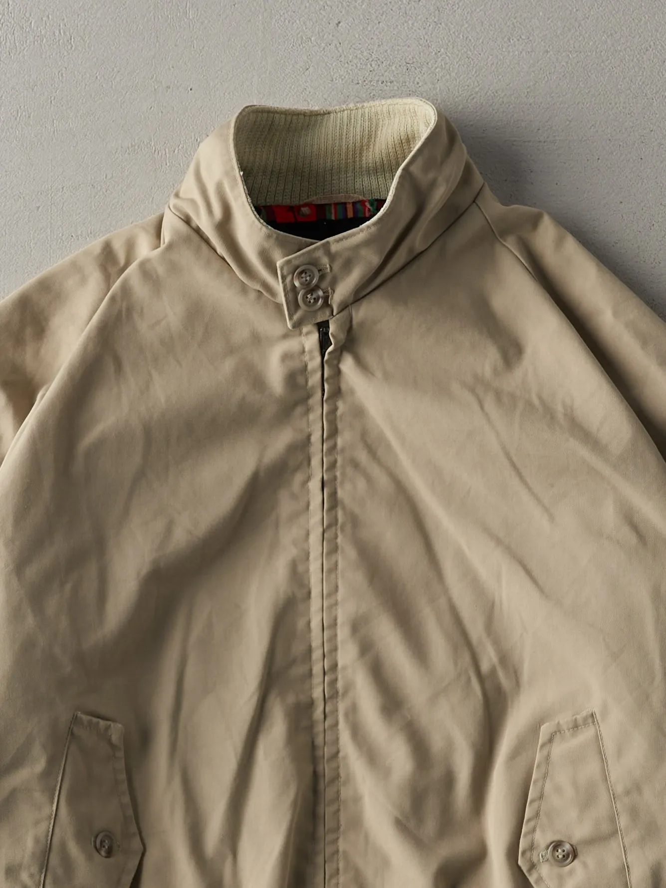 Vintage 70s Beige Flannel Lined Harrington Jacket (M) sold by Rebalance Vintage product image thumbnail 3