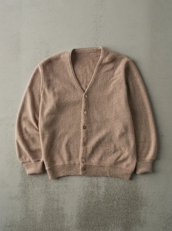 Vintage 80s Light Brown Knit Cardigan (M) sold by Rebalance Vintage