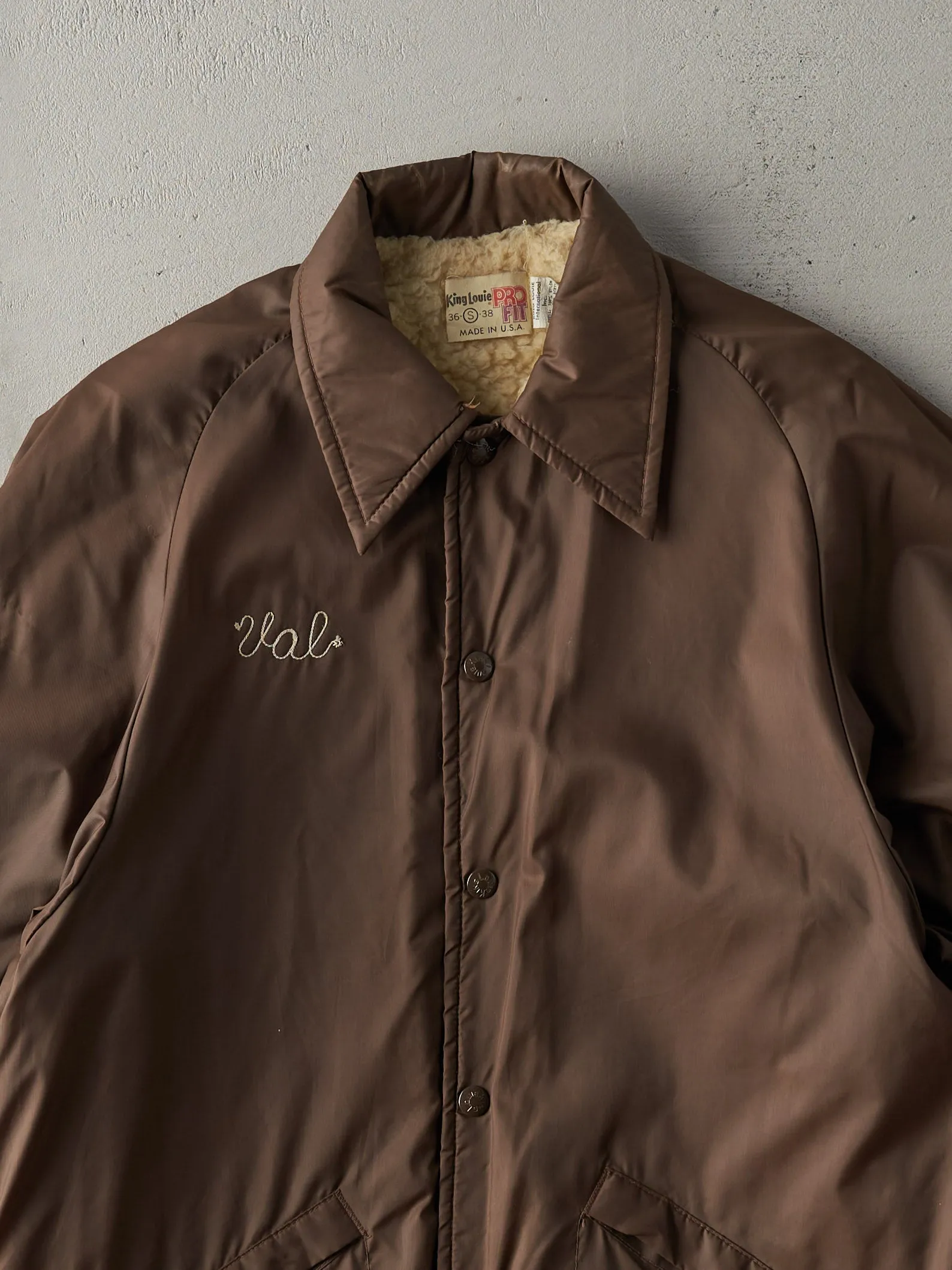 Vintage 70s Dark Brown Eagle Cafe Ivanhoe Chain Stitched Jacket (S) sold by Rebalance Vintage product image thumbnail 3