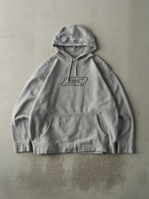 Vintage 90s Grey Reebok Embroidered Logo Hoodie (L) sold by Rebalance Vintage