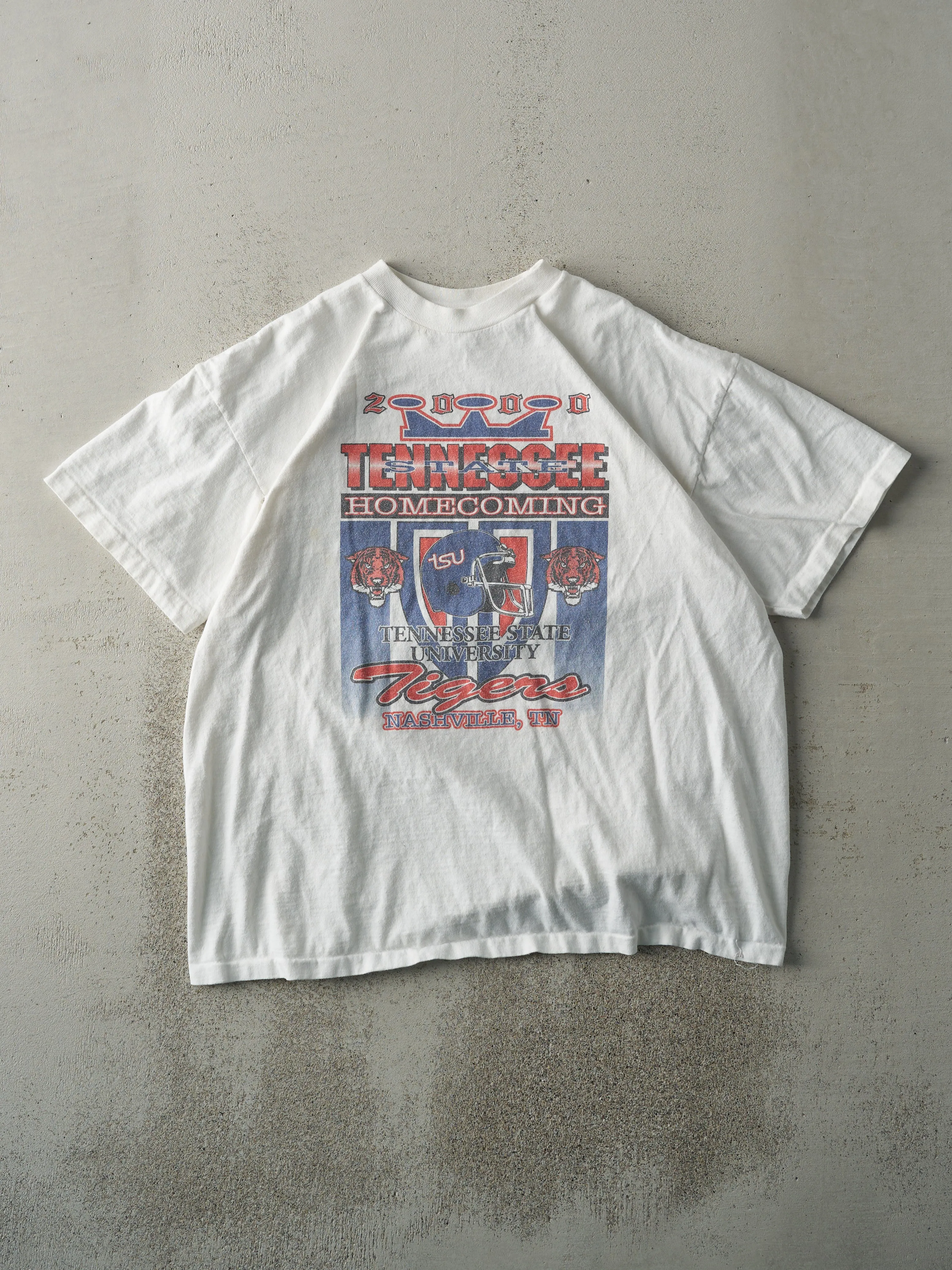 Vintage 00' White Tennessee State University Homecoming Single Stitch Tee (L) sold by Rebalance Vintage