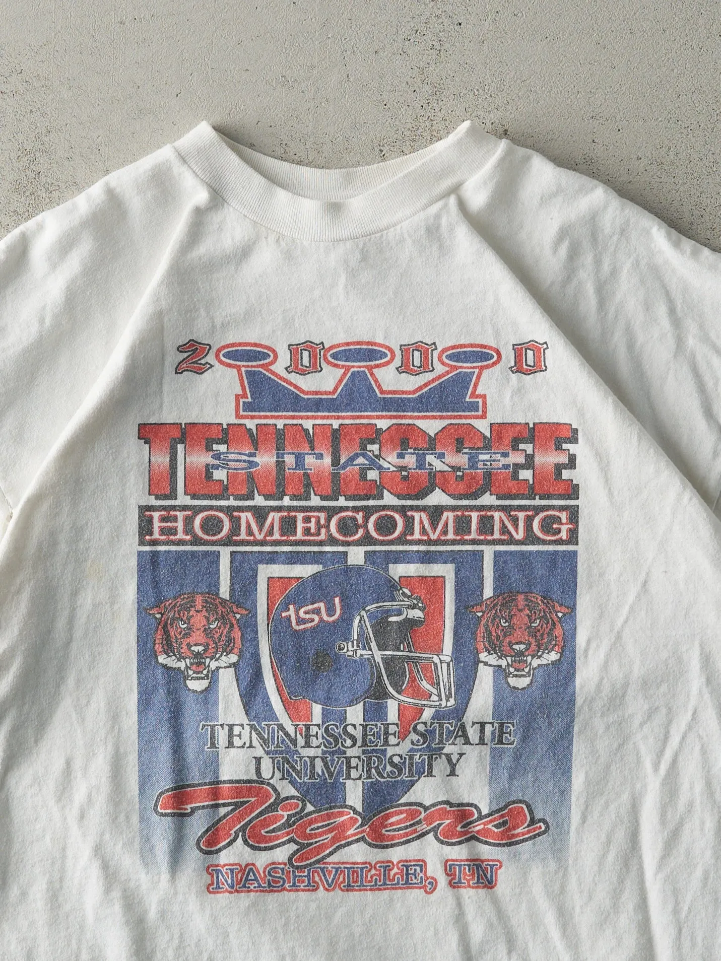Vintage 00' White Tennessee State University Homecoming Single Stitch Tee (L) sold by Rebalance Vintage product image thumbnail 2