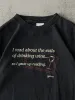 Vintage Y2K Black "Gave Up Reading" Tee (S) sold by Rebalance Vintage