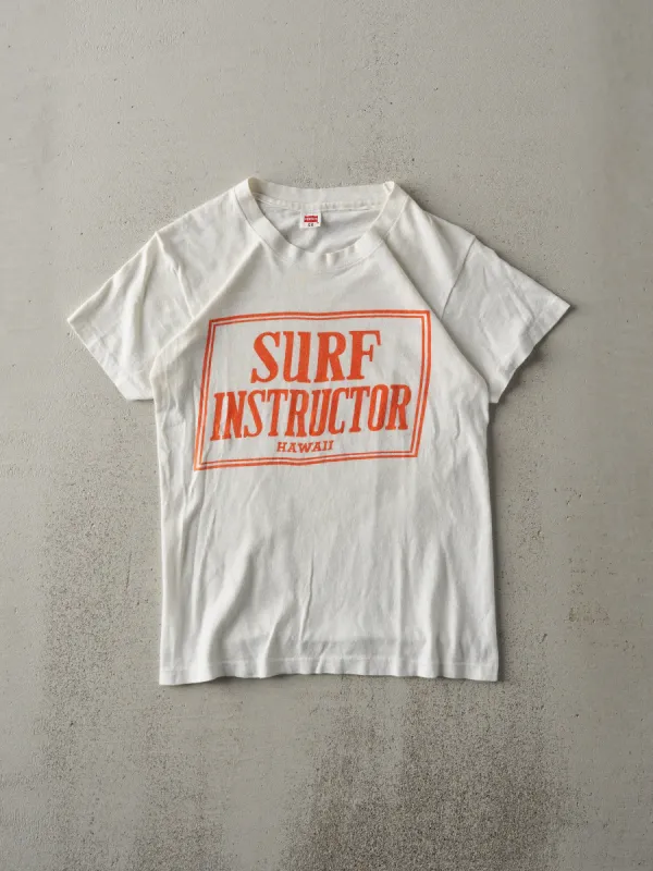 Vintage 60's White Hawaii Surf Instructor Tee (XS) sold by Rebalance Vintage