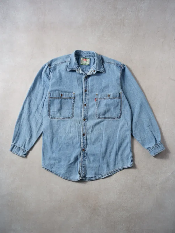 Vintage 90s Light Wash Blue Levi's Denim Button Up (L) sold by Rebalance Vintage