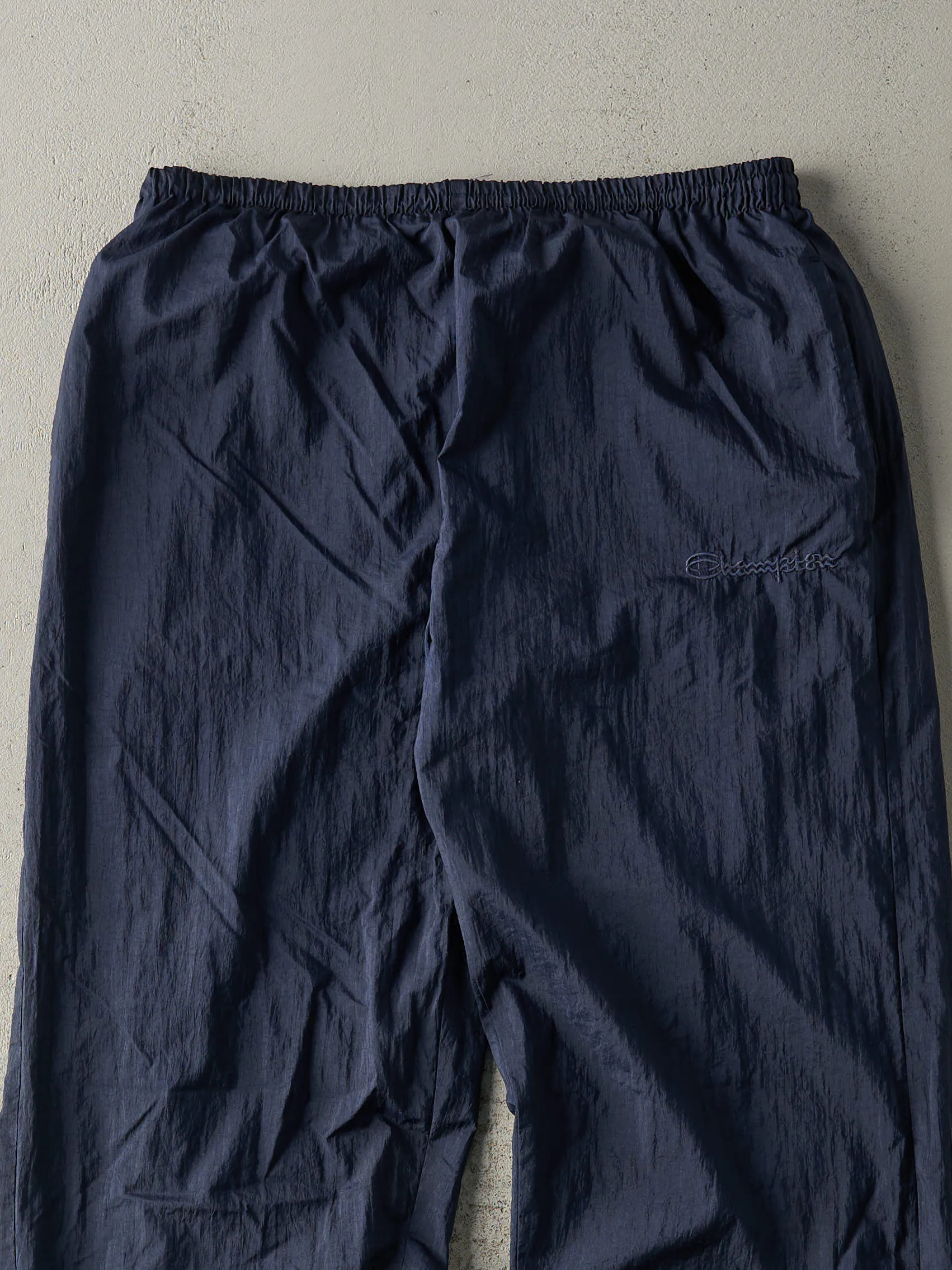 Vintage 90s Navy Blue Embroidered Champion Track Pants (33x30.5) sold by Rebalance Vintage product image thumbnail 3