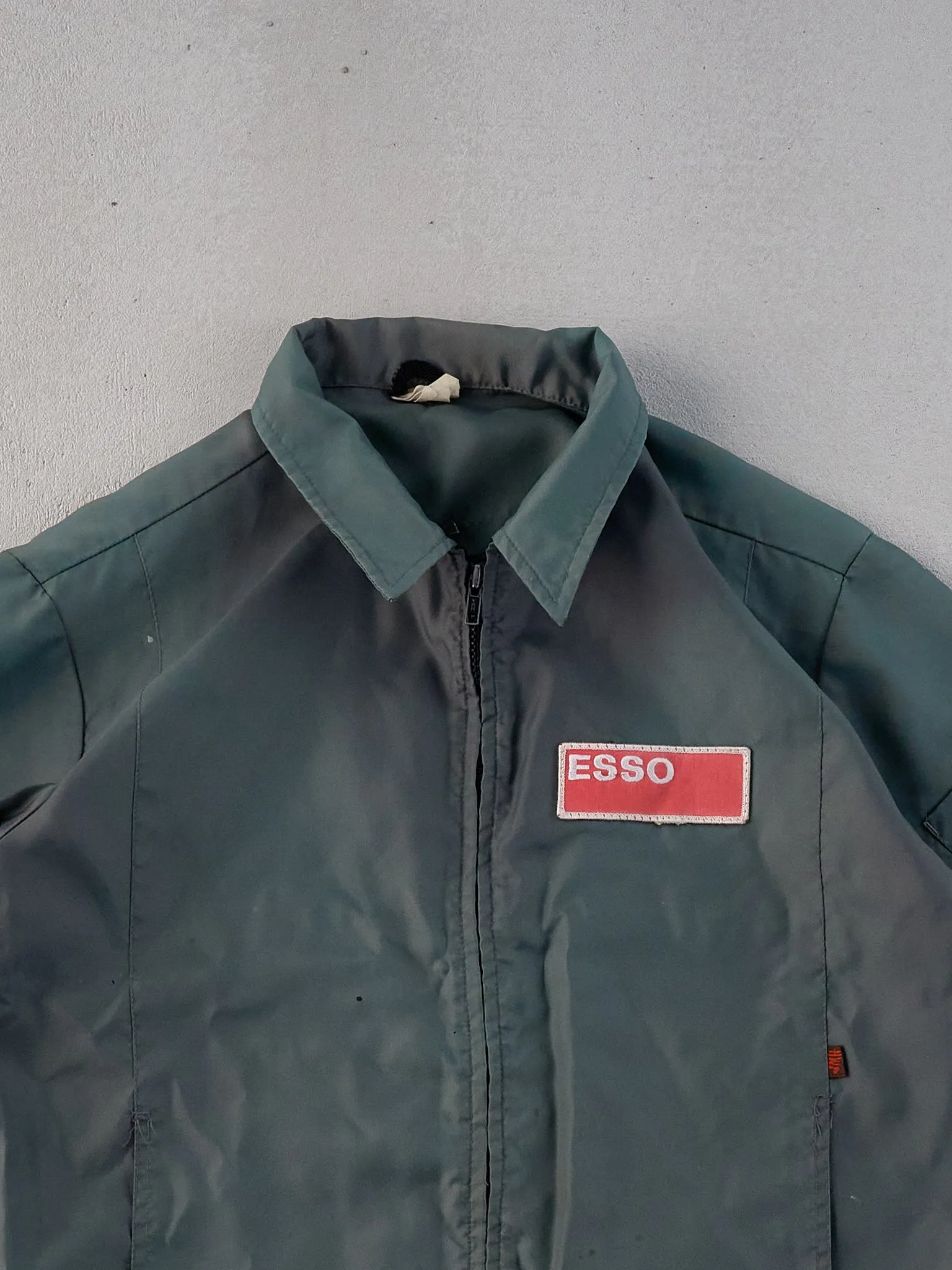 Vintage 70s Sage Green Esso Workwear Collared Zip Up (L) sold by Rebalance Vintage product image thumbnail 2