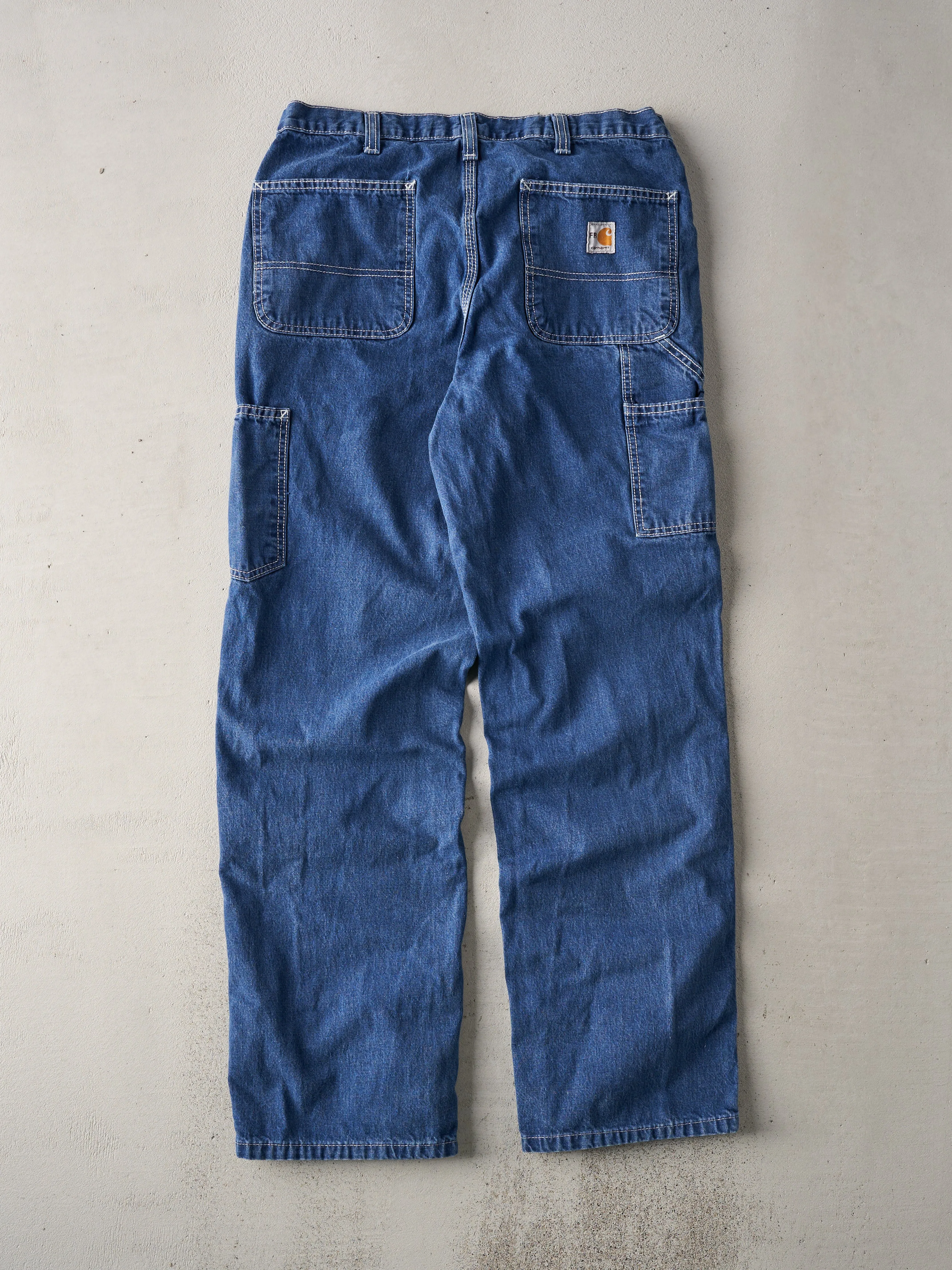 Vintage Y2K Blue Fire Resistant Carhartt Denim Jeans (34x33) sold by Rebalance Vintage product image thumbnail 2