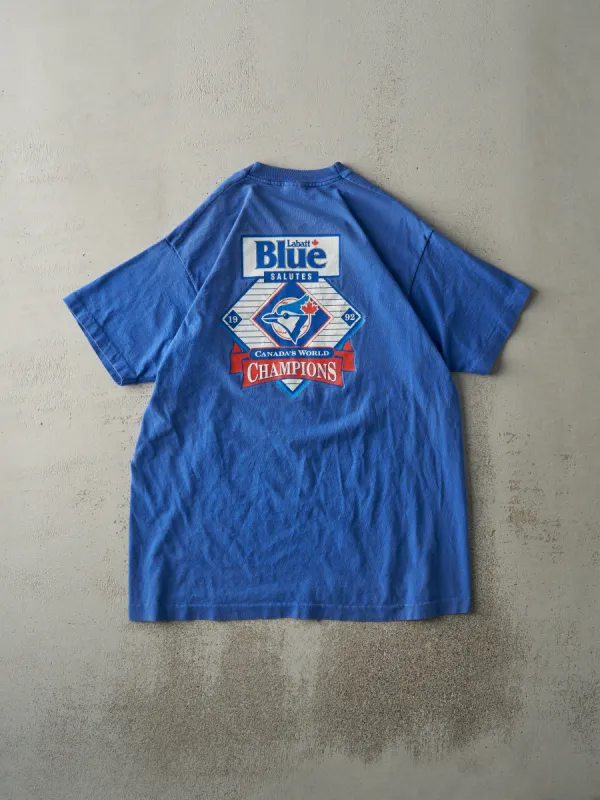 Vintage 92' Blue Labatt Blue Toronto Blue Jays Single Stitch Tee (L) made by Rebalance Vintage