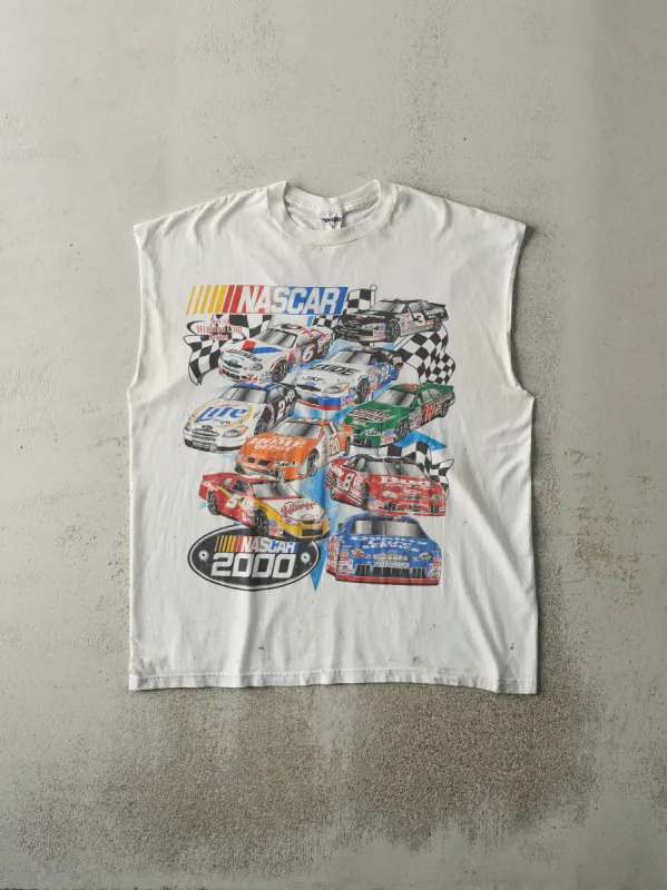 Vintage 00' White Nascar Winston Cup Series Racing Cut Off Tee (L) sold by Rebalance Vintage