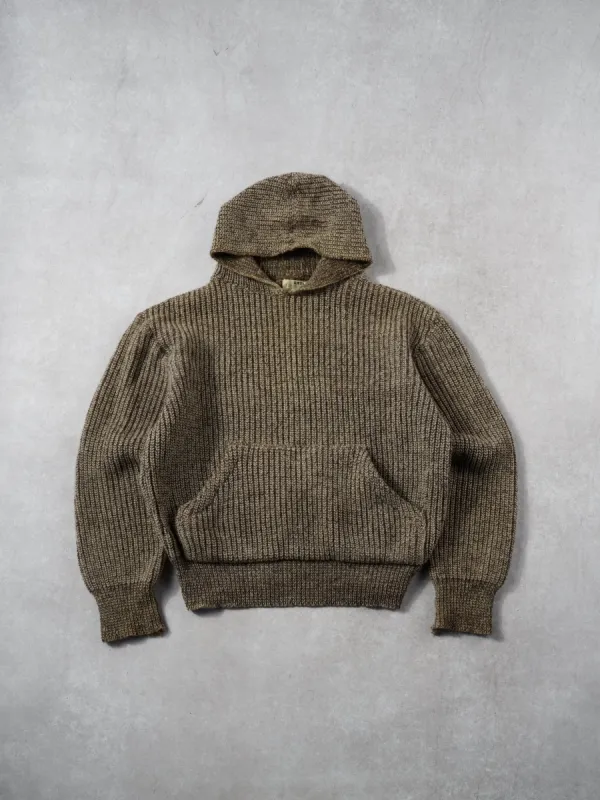 Vintage 70s Brown Knit Hoodie (S/M) sold by Rebalance Vintage