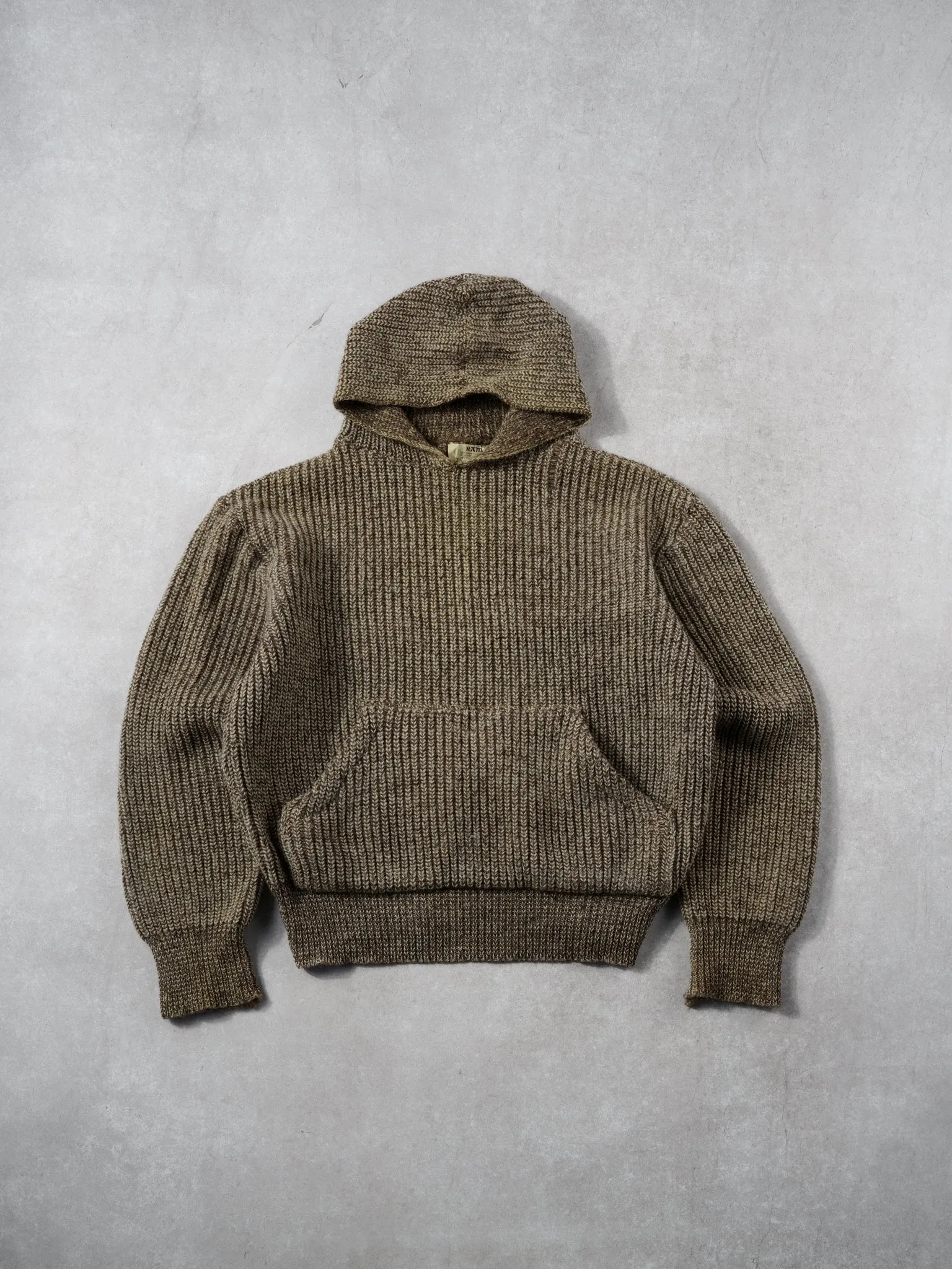 Vintage 70s Brown Knit Hoodie (S/M) sold by Rebalance Vintage