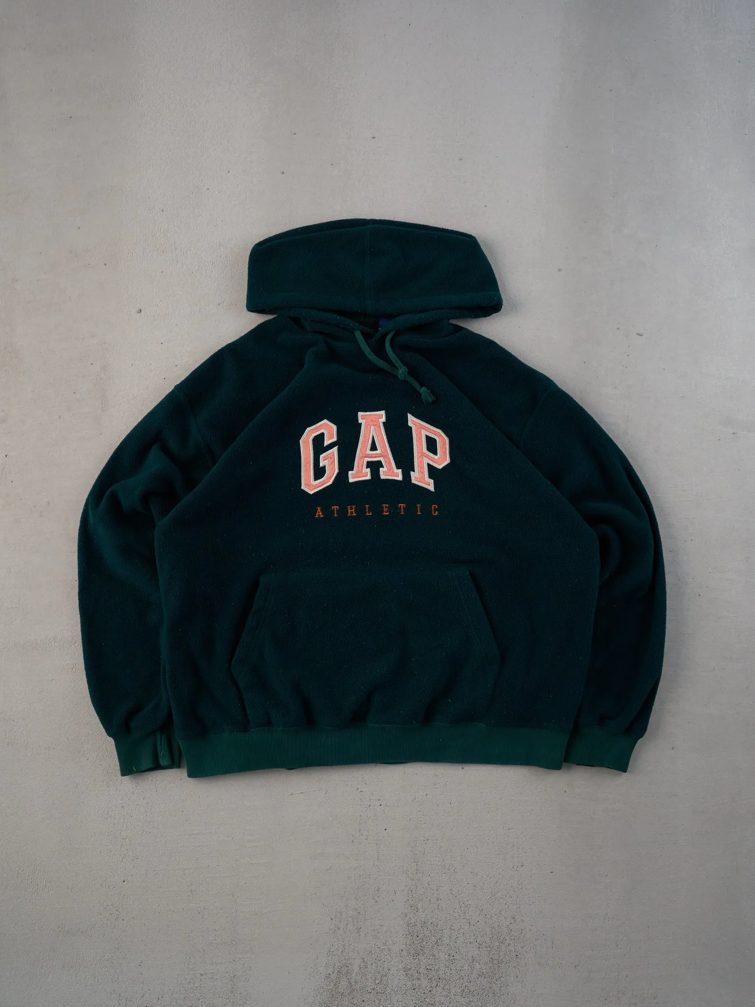 Vintage 90s Pine Green Gap Athletics Fleece Hoodie (L) sold by Rebalance Vintage