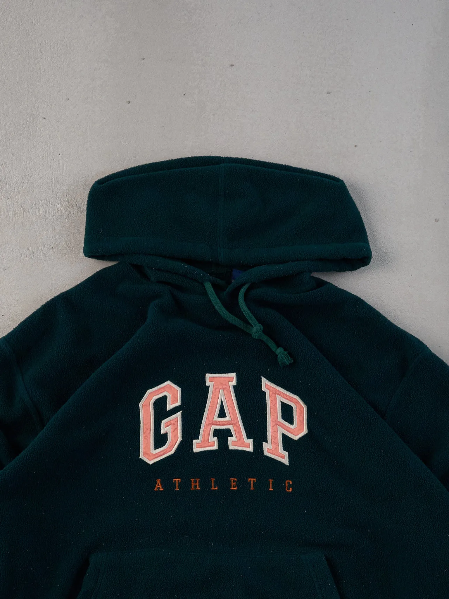 Vintage 90s Pine Green Gap Athletics Fleece Hoodie (L) sold by Rebalance Vintage product image thumbnail 2