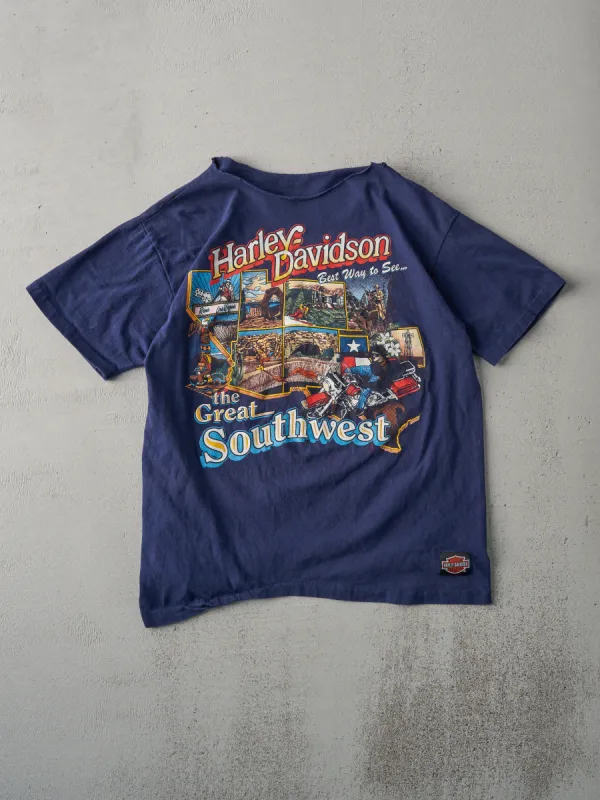 Vintage 90s Navy Blue Tempe Harley Davidson Single Stitch Tee (M) sold by Rebalance Vintage