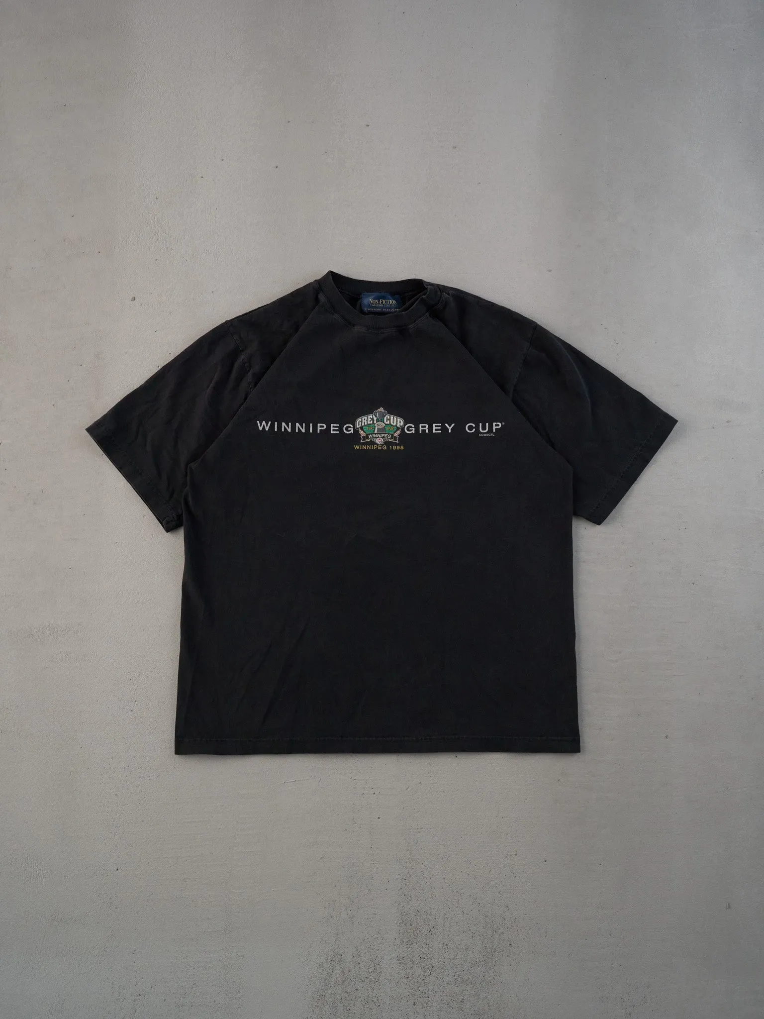 Vintage 98' Black Winnipeg Grey Cup Graphic Tee (M) sold by Rebalance Vintage