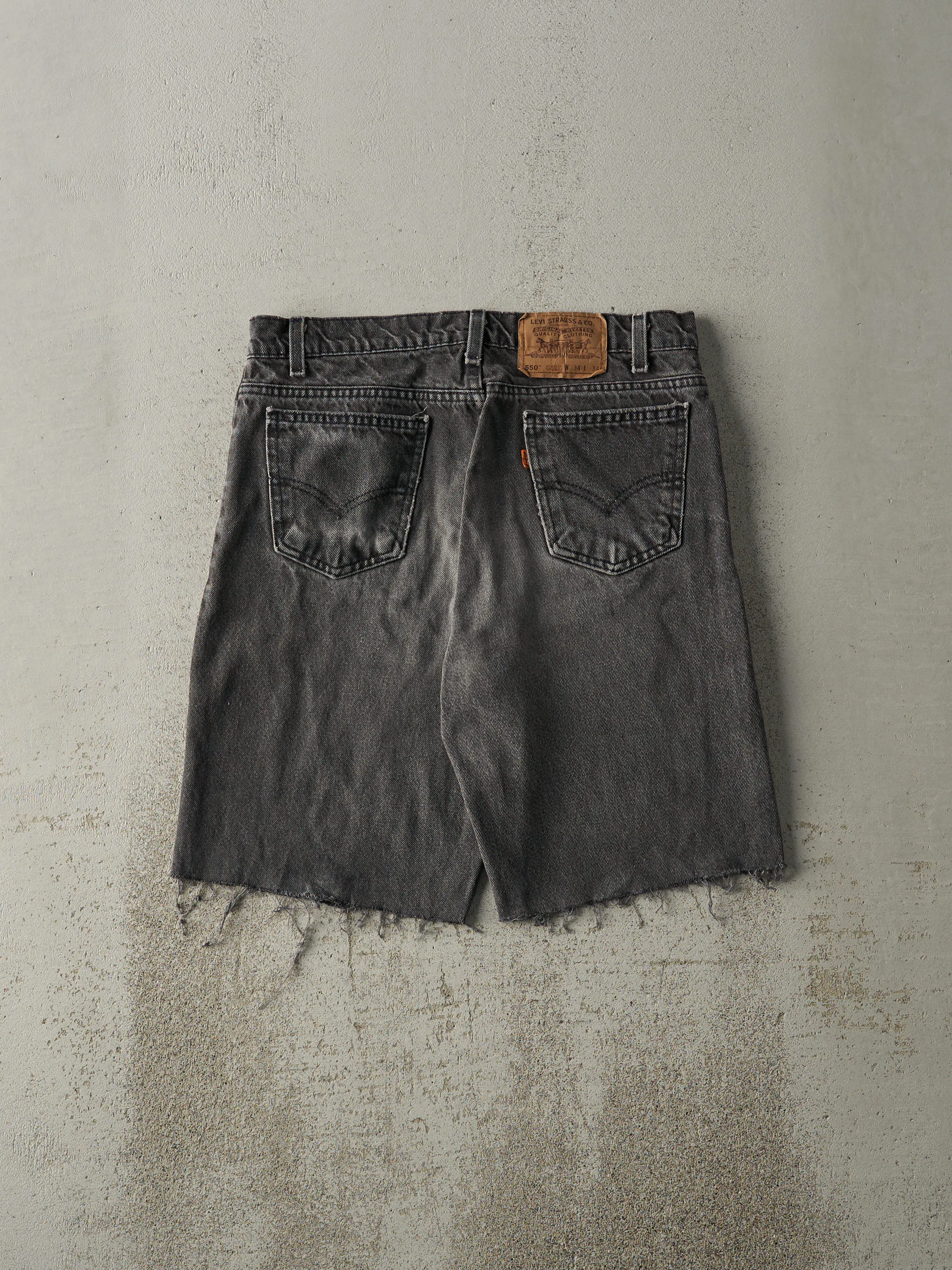 Vintage 80s Black Levi's 550 Orange Tab Denim Shorts (32x10) sold by Rebalance Vintage product image thumbnail 2