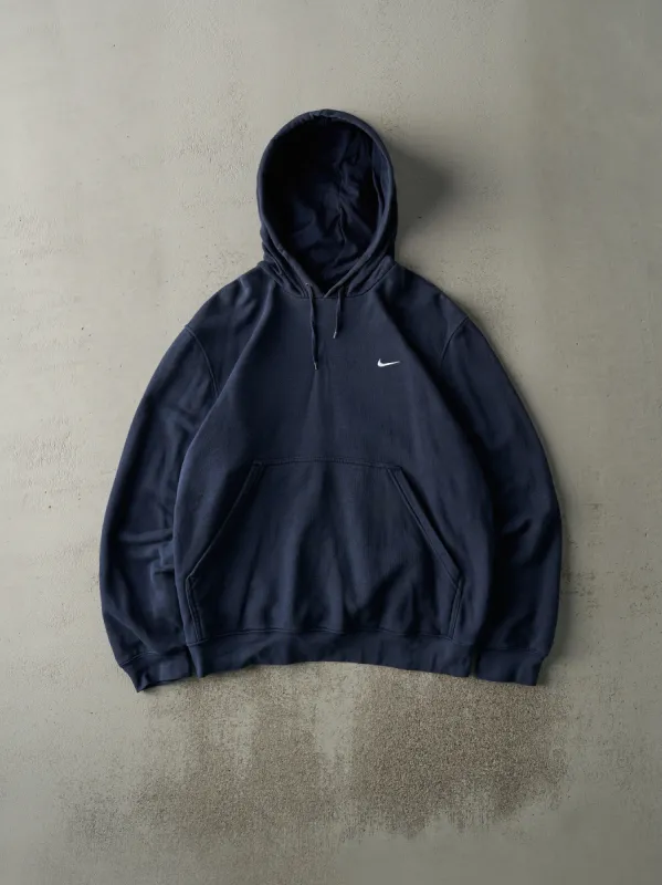 Vintage Y2K Navy Blue Embroidered Nike Swoosh Hoodie (L) sold by Rebalance Vintage