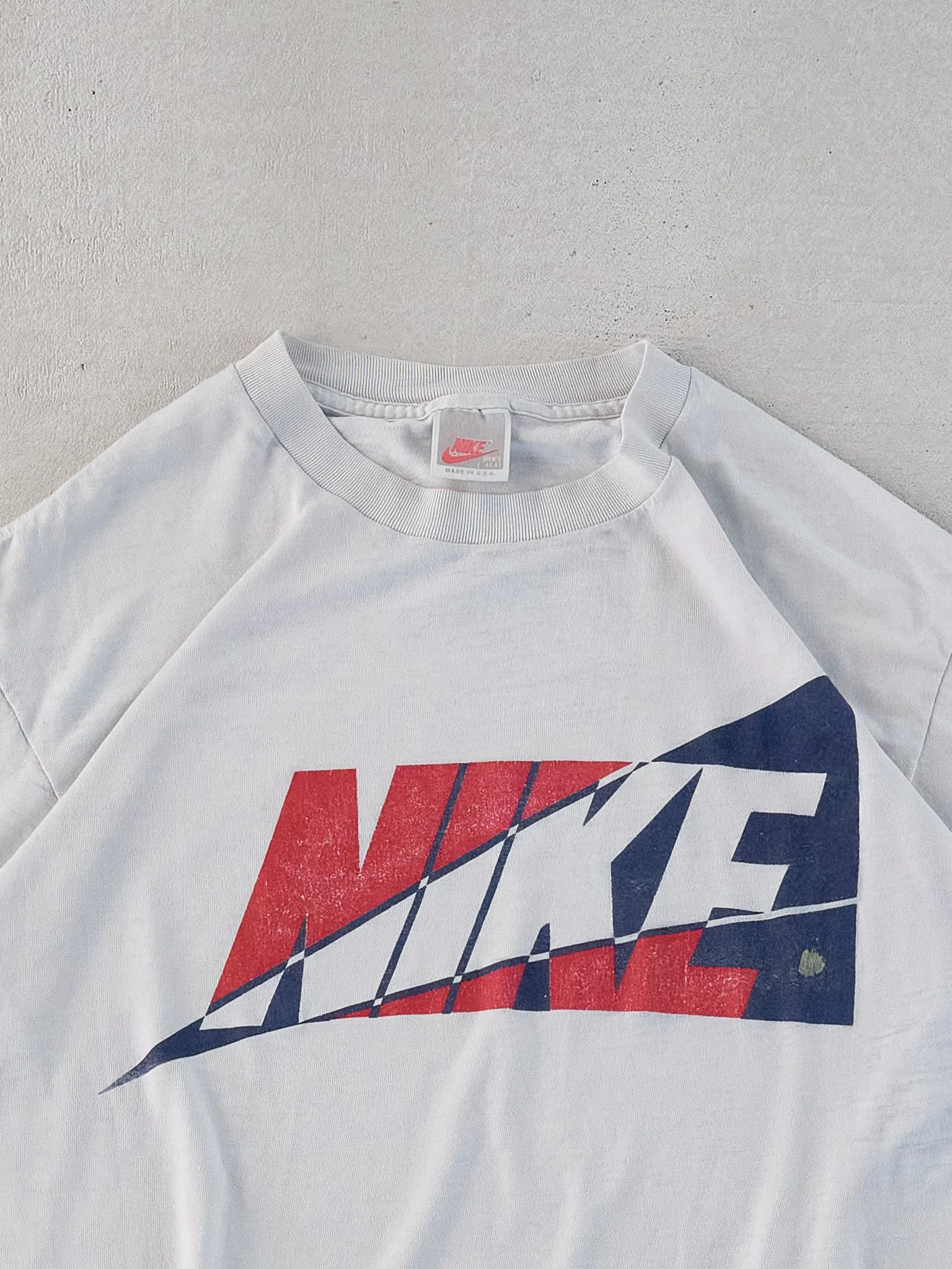 Vintage 90s White Nike Tri-colour Logo Tee (S/M) sold by Rebalance Vintage product image thumbnail 2