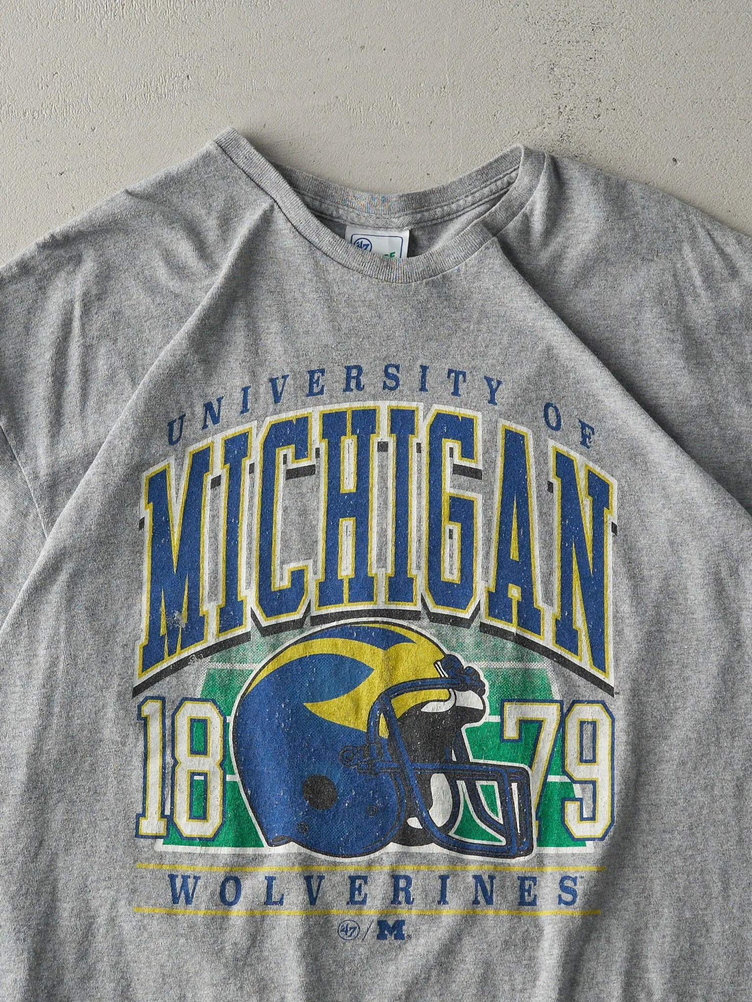 Vintage Y2K Grey University of Michigan Wolverines Tee (L) sold by Rebalance Vintage product image thumbnail 2
