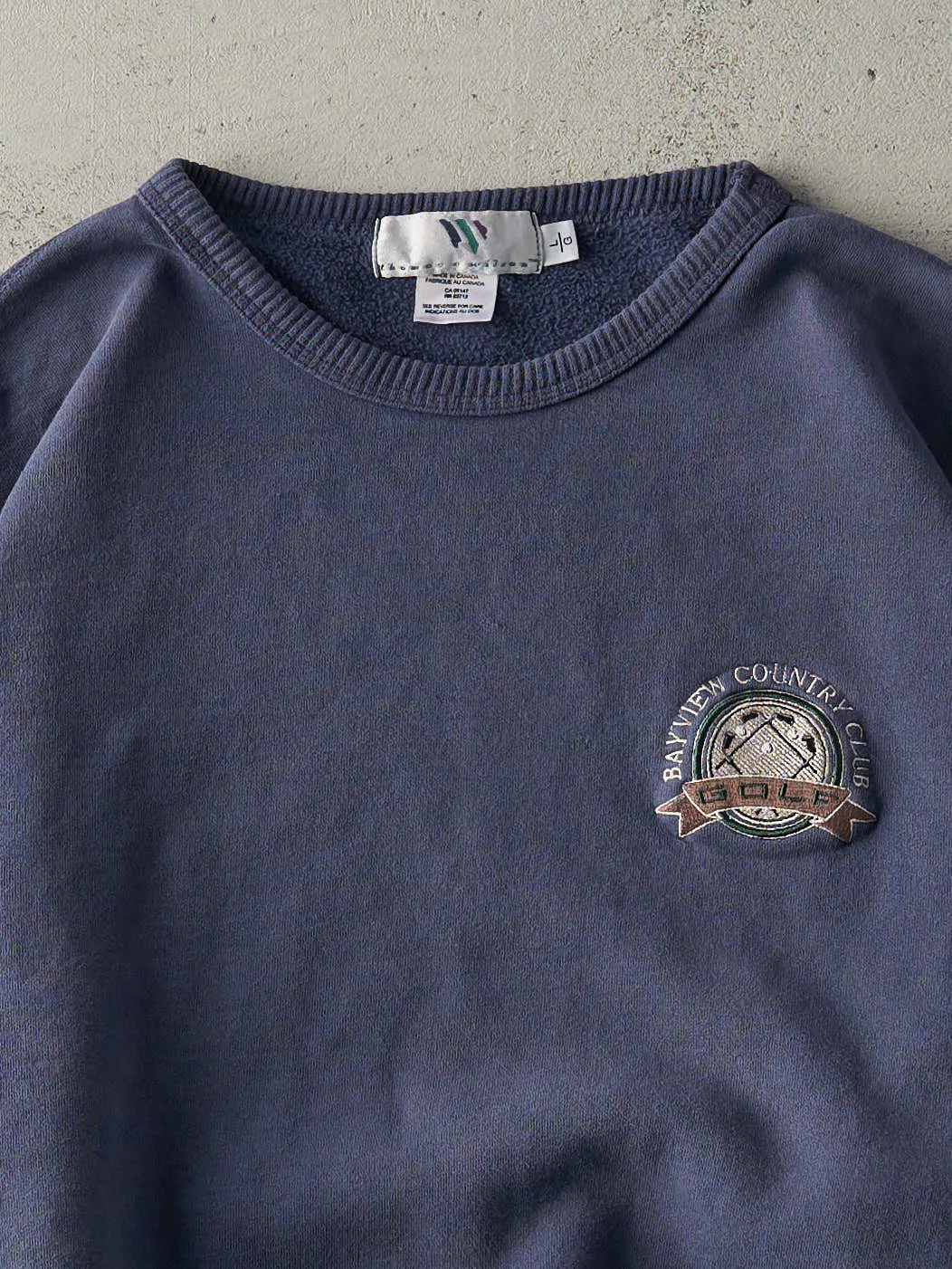 Vintage 90s Navy Blue Bayview Country Club Embroidered Crewneck (L/XL) sold by Rebalance Vintage product image thumbnail 2