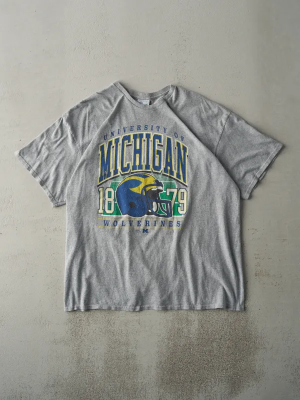 Vintage Y2K Grey University of Michigan Wolverines Tee (L) sold by Rebalance Vintage