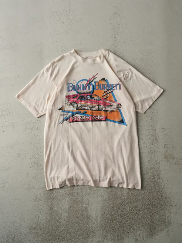 Vintage 80s Pale Pink Bunny Burkett Funny Car Single Stitch Tee (S) sold by Rebalance Vintage