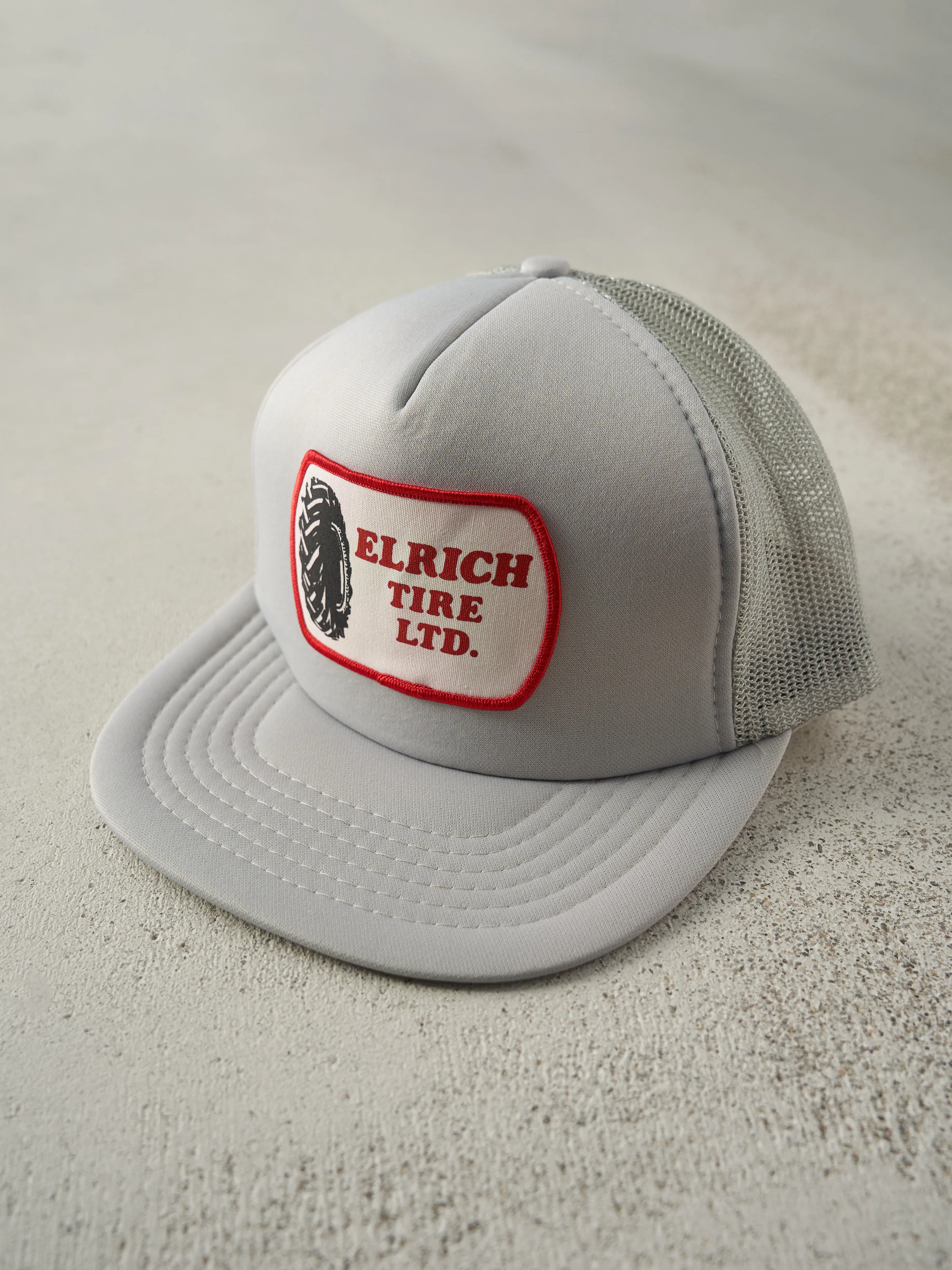 Vintage 80s Grey Elrich Tire LTD. Foam Trucker Hat sold by Rebalance Vintage product image thumbnail 2