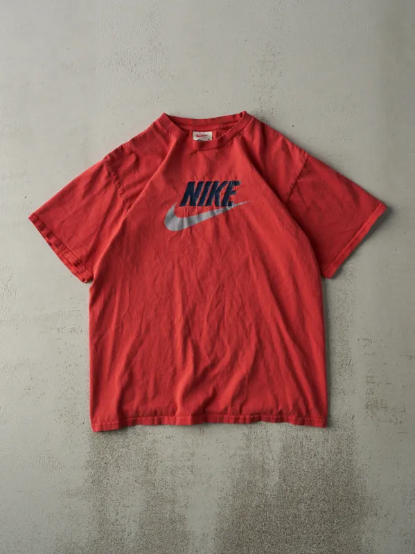 Vintage 90s Red Nike Logo Tee (M) sold by Rebalance Vintage