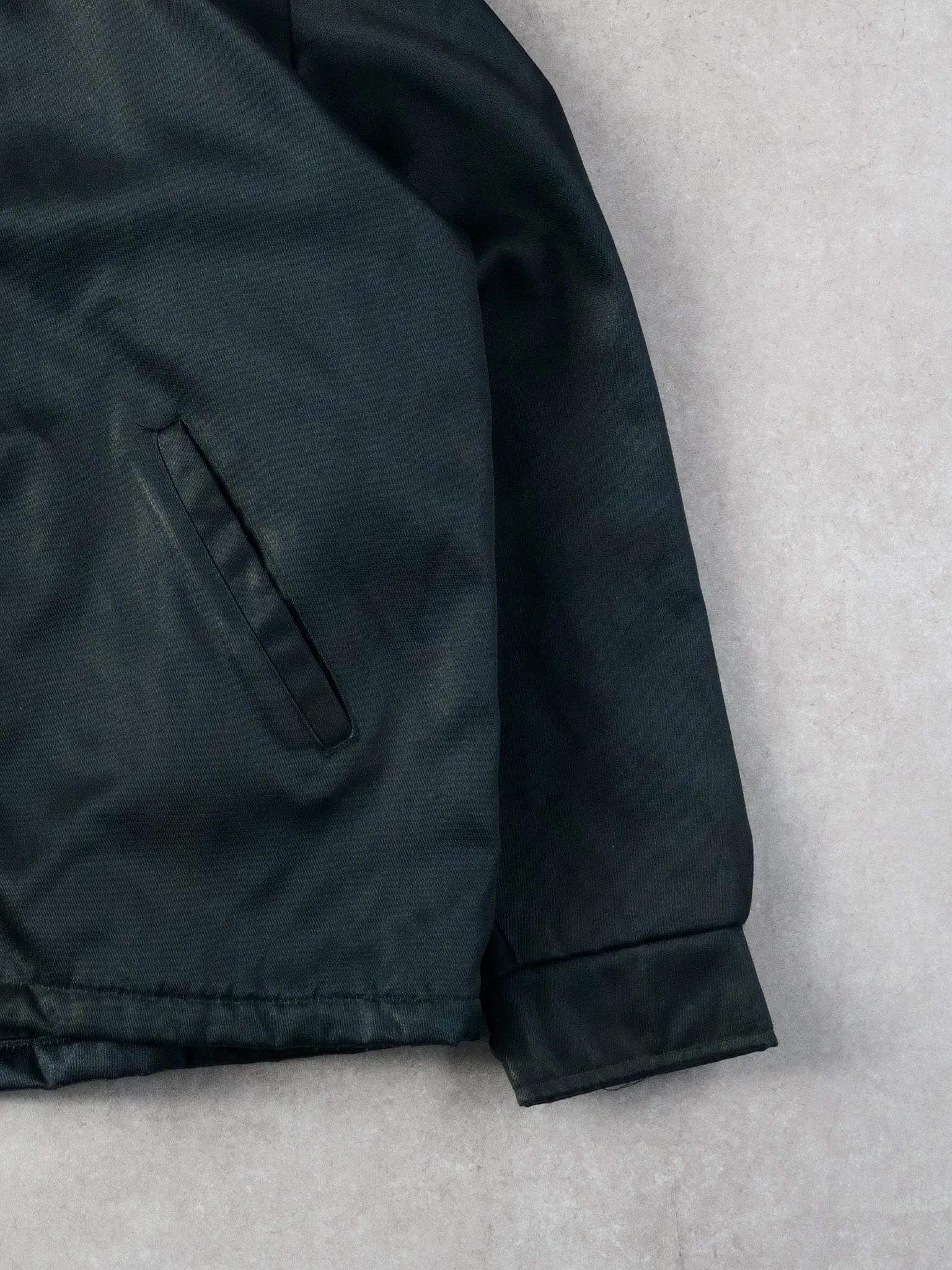 Vintage 70s Dark Green Golden Fleece Collared Satin Wax Jacket (L) sold by Rebalance Vintage product image thumbnail 3