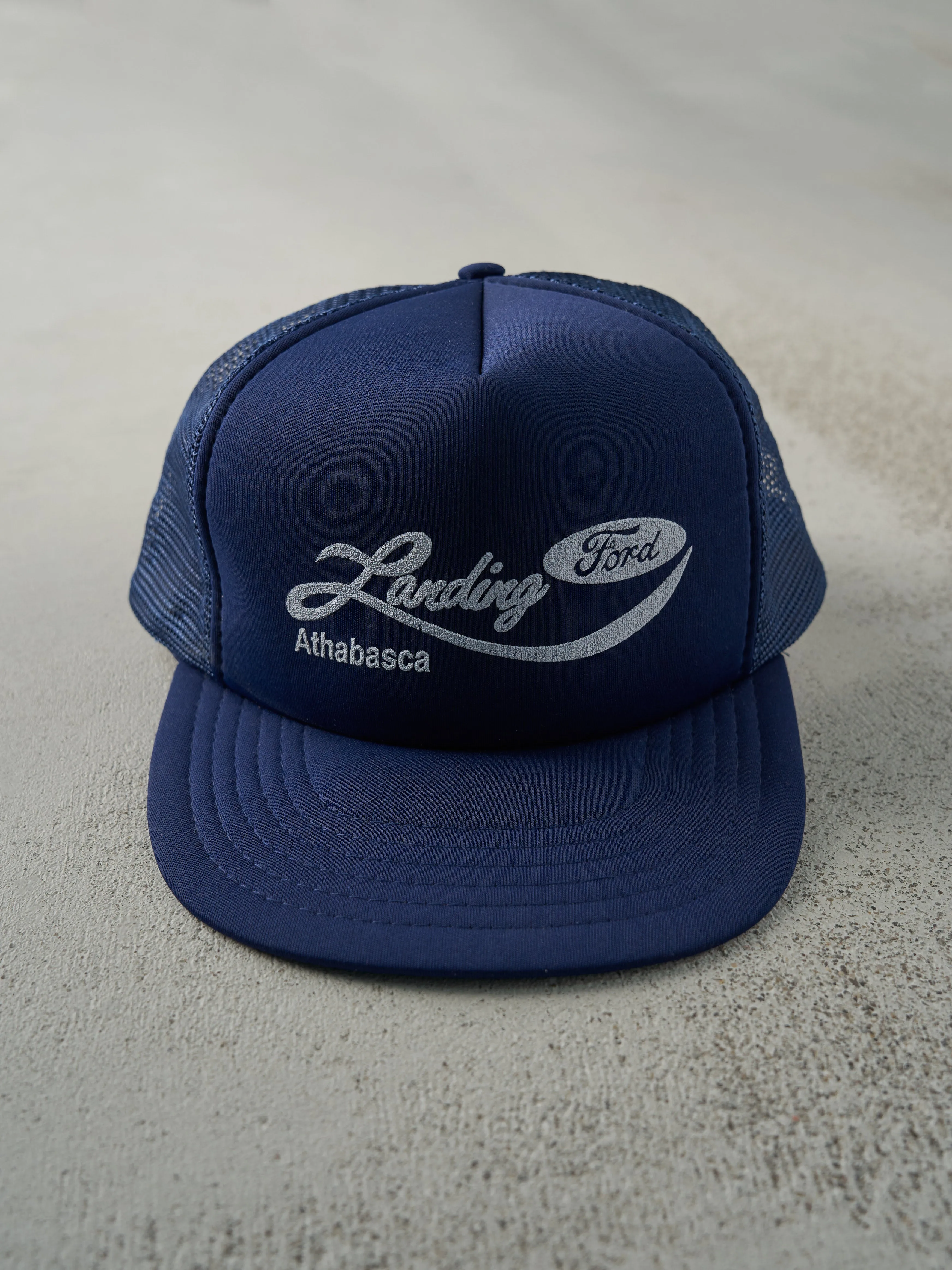 Vintage 90s Navy Blue Ford Landing Foam Trucker Hat sold by Rebalance Vintage