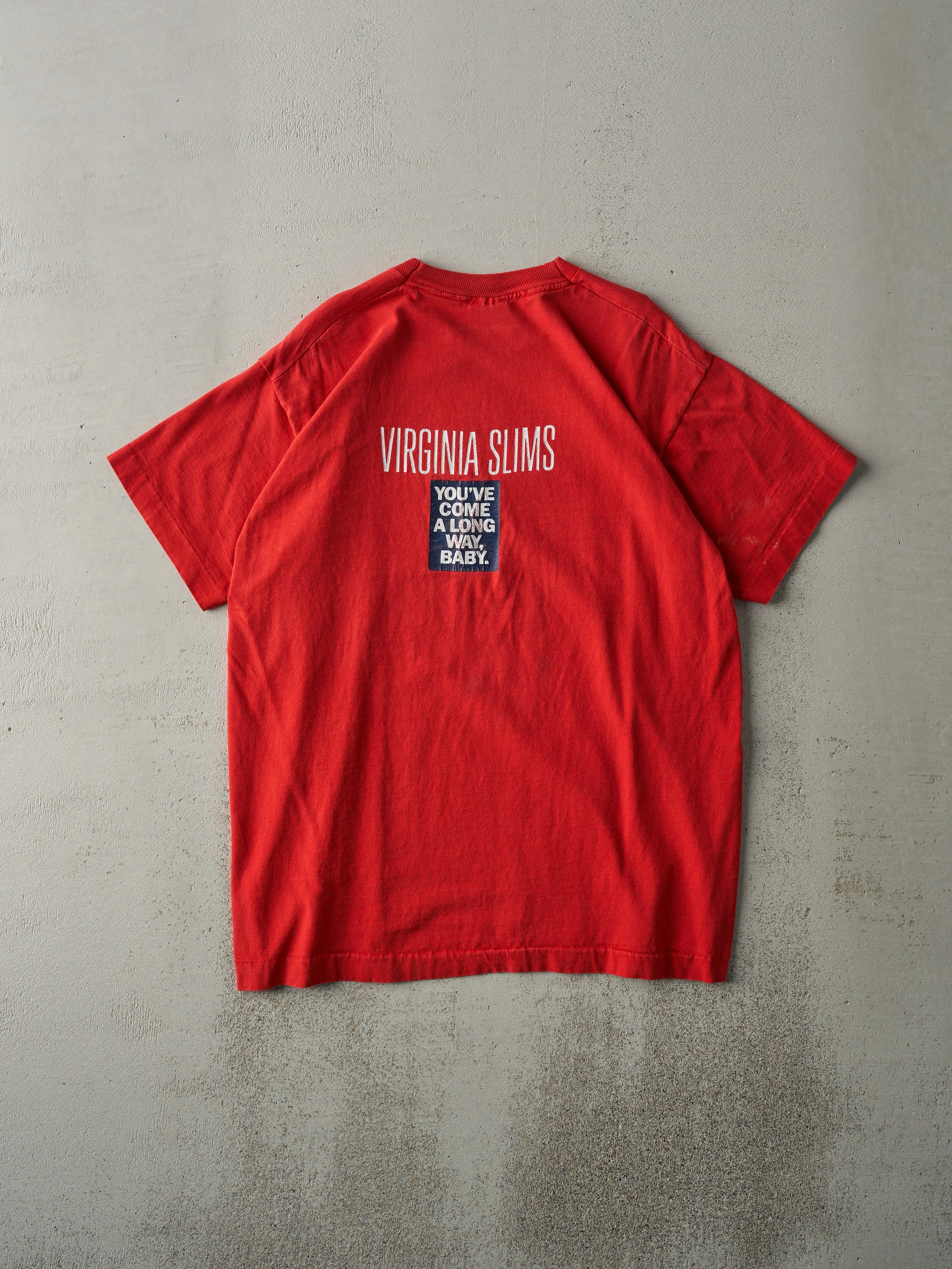 Vintage 90s Red Virginia Slims Cigarettes Slogan Single Stitch Tee (M) sold by Rebalance Vintage product image thumbnail 2