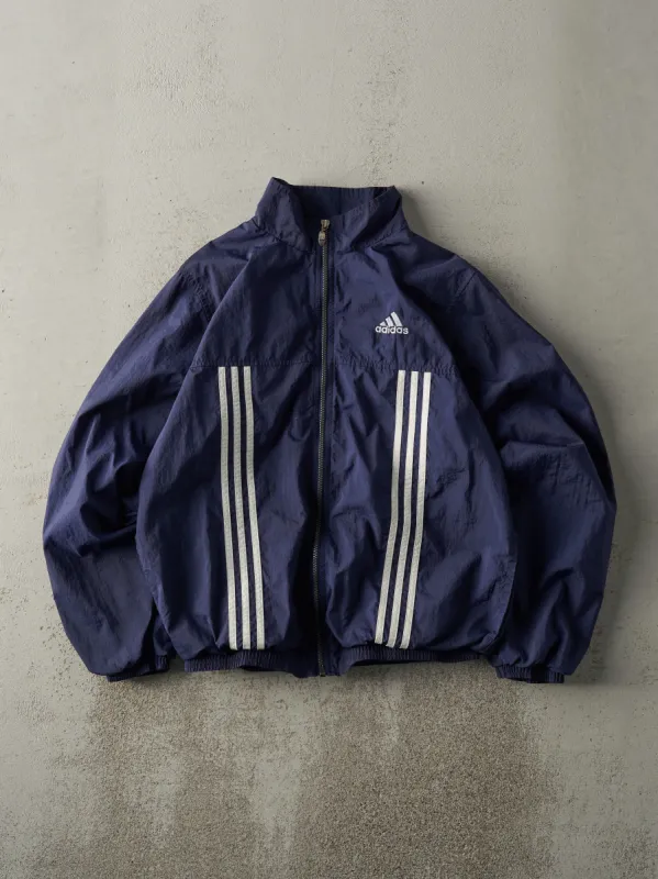Vintage 90s Navy Blue Embroidered Adidas Windbreaker (S/M) sold by Rebalance Vintage