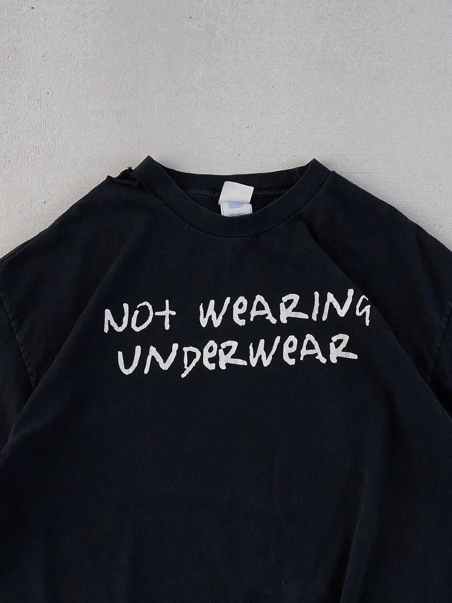 Vintage 90s Black "Not Wearing Underwear" Tee (M) sold by Rebalance Vintage product image thumbnail 2