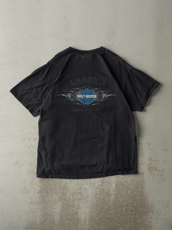 Vintage 06' Black Galeton, PA Harley Davidson Tee (L) sold by Rebalance Vintage