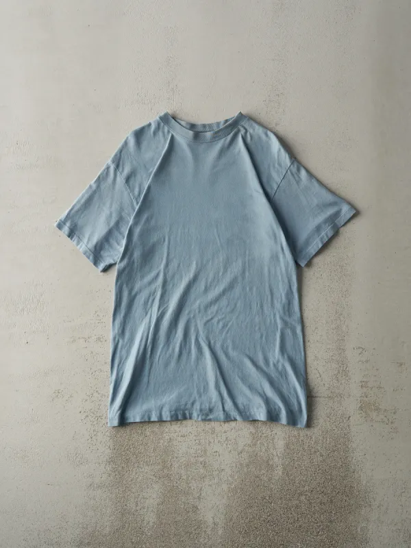 Vintage 90s Slate Blue Blank Single Stitch Tee (S/M) sold by Rebalance Vintage