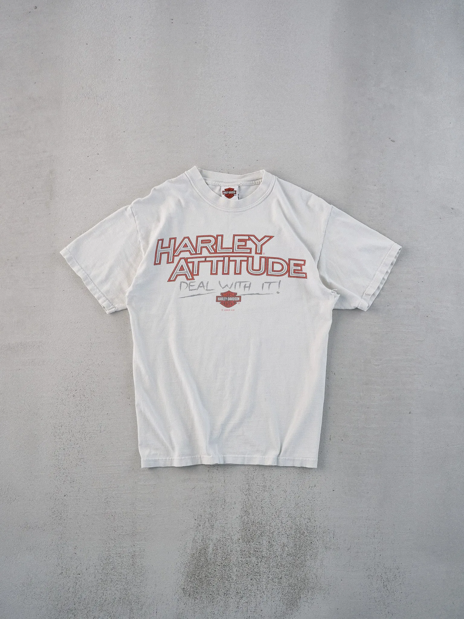 Vintage 05' White Harley Davidson Attitude Graphic Tee (S) sold by Rebalance Vintage