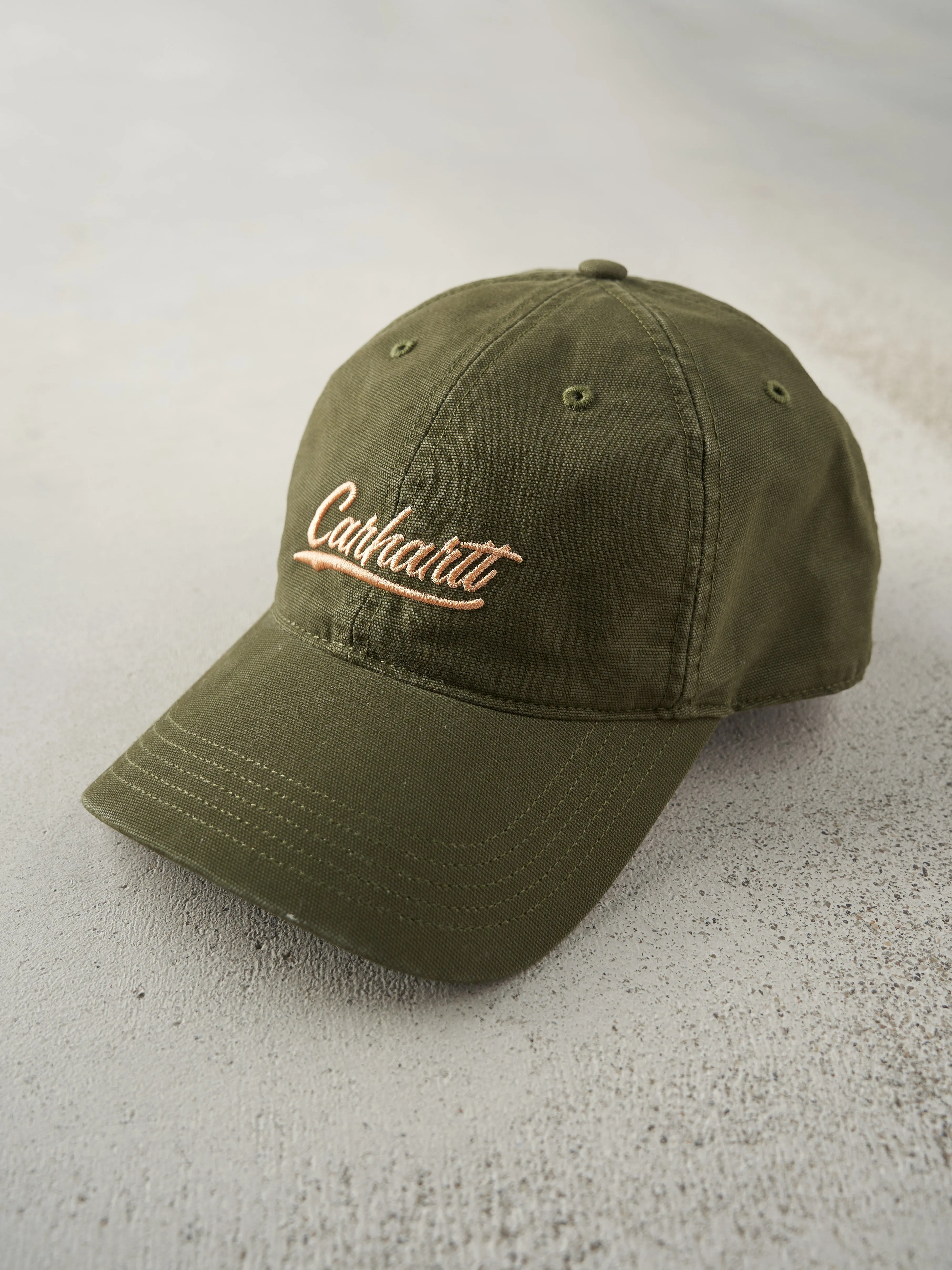 Vintage Y2K Olive Green Embroidered Carhartt Strap Back Hat sold by Rebalance Vintage product image thumbnail 2