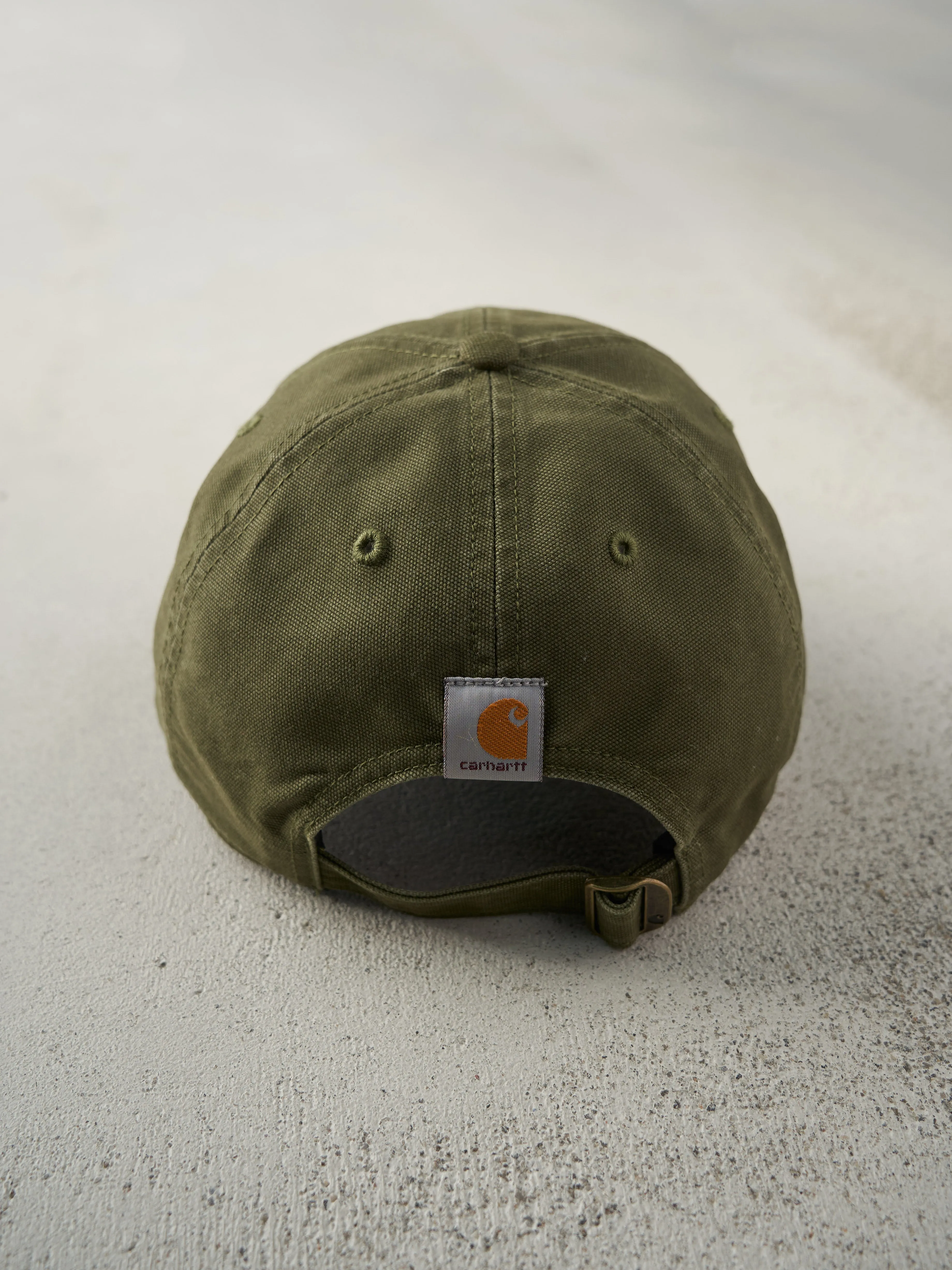 Vintage Y2K Olive Green Embroidered Carhartt Strap Back Hat sold by Rebalance Vintage product image thumbnail 3