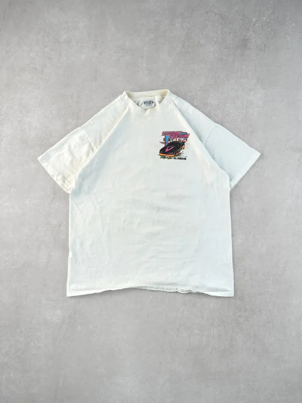 Vintage 90s White Todoran Worsham Racing Graphic Tee (M) sold by Rebalance Vintage
