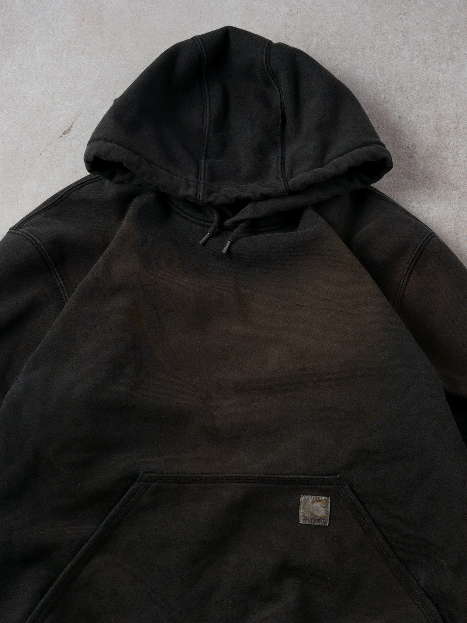 Vintage Y2k Washed Black Carhartt Blank Hoodie (L) sold by Rebalance Vintage product image thumbnail 2