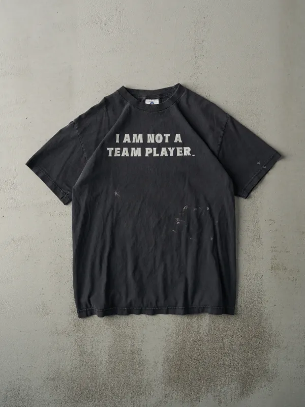 Vintage Y2K Faded Black "I Am Not A Team Player" Tee (M) sold by Rebalance Vintage