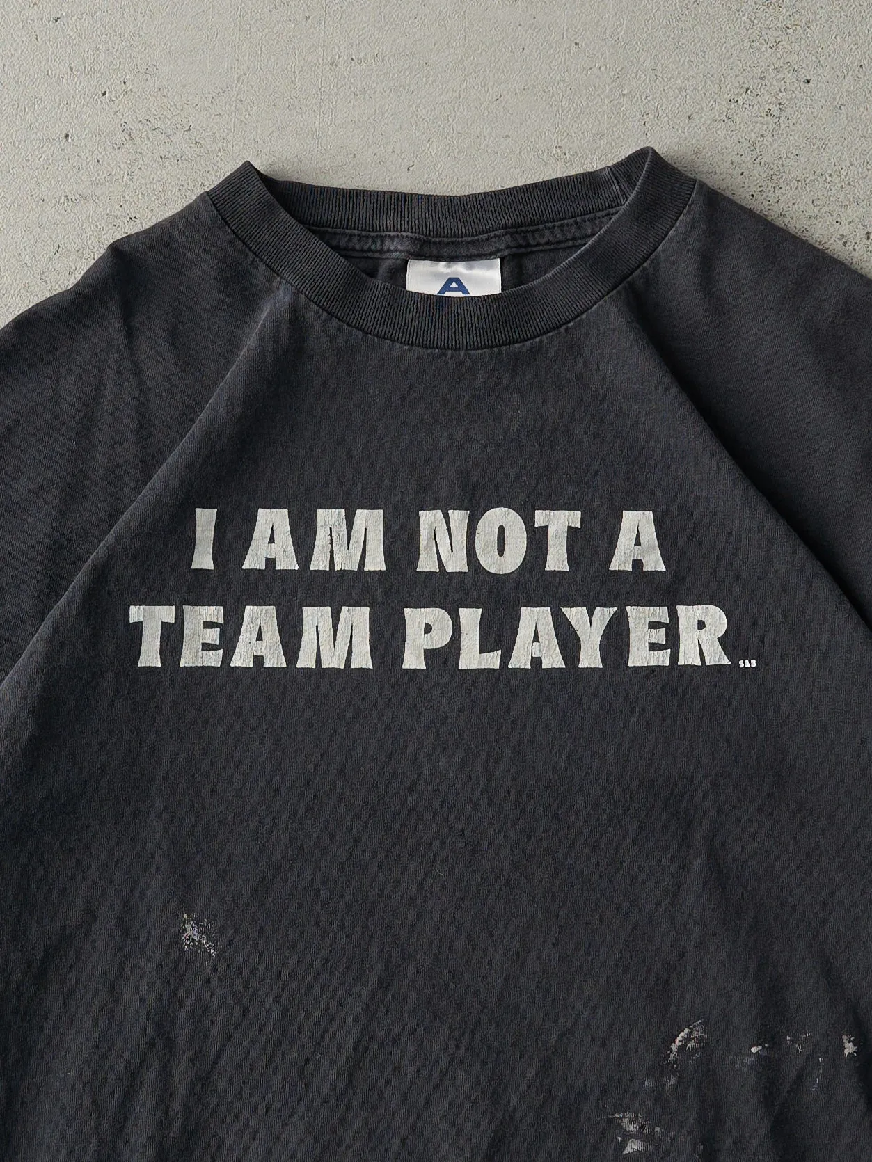 Vintage Y2K Faded Black "I Am Not A Team Player" Tee (M) sold by Rebalance Vintage product image thumbnail 2