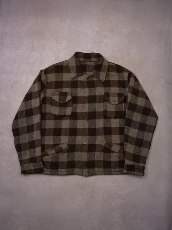 Vintage 90s Chocolate + Mocha Plaid Wool Flannel (XL) sold by Rebalance Vintage