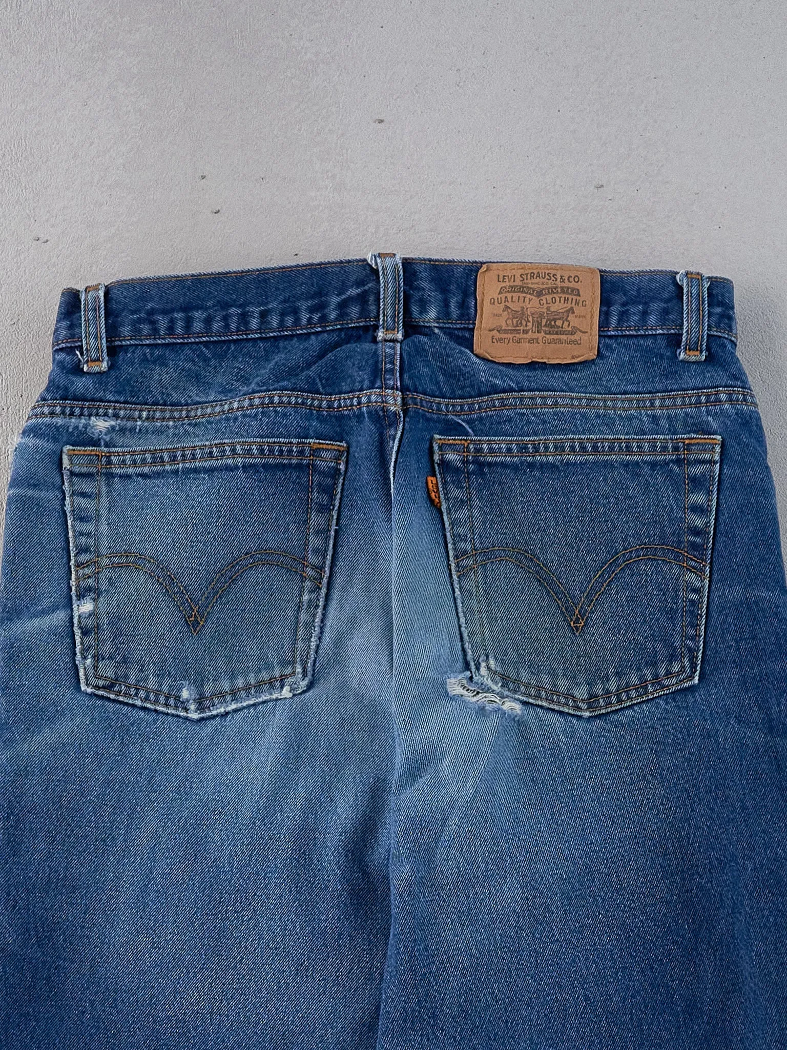 Vintage 70s Dark Blue Levi's Denim Jeans (31x29) sold by Rebalance Vintage product image thumbnail 4
